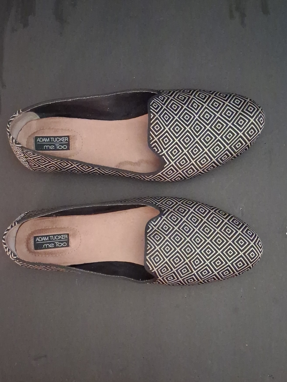 Adam Tucker Black & White Geometric Slip-Ons